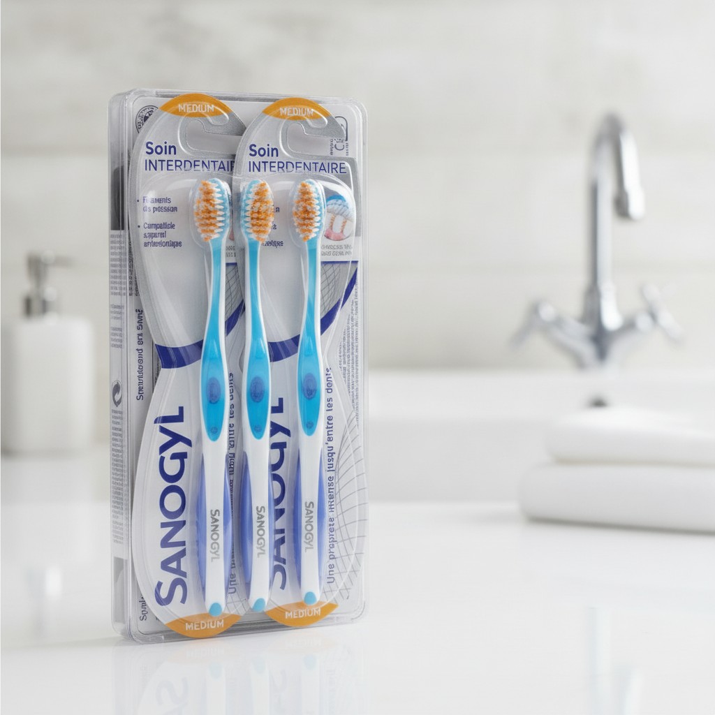 Brosse à dents - Sanogyl - Soin Interdentaire Medium - Filaments extra-fins - Protection gencives - Marjane Mall - Image 5