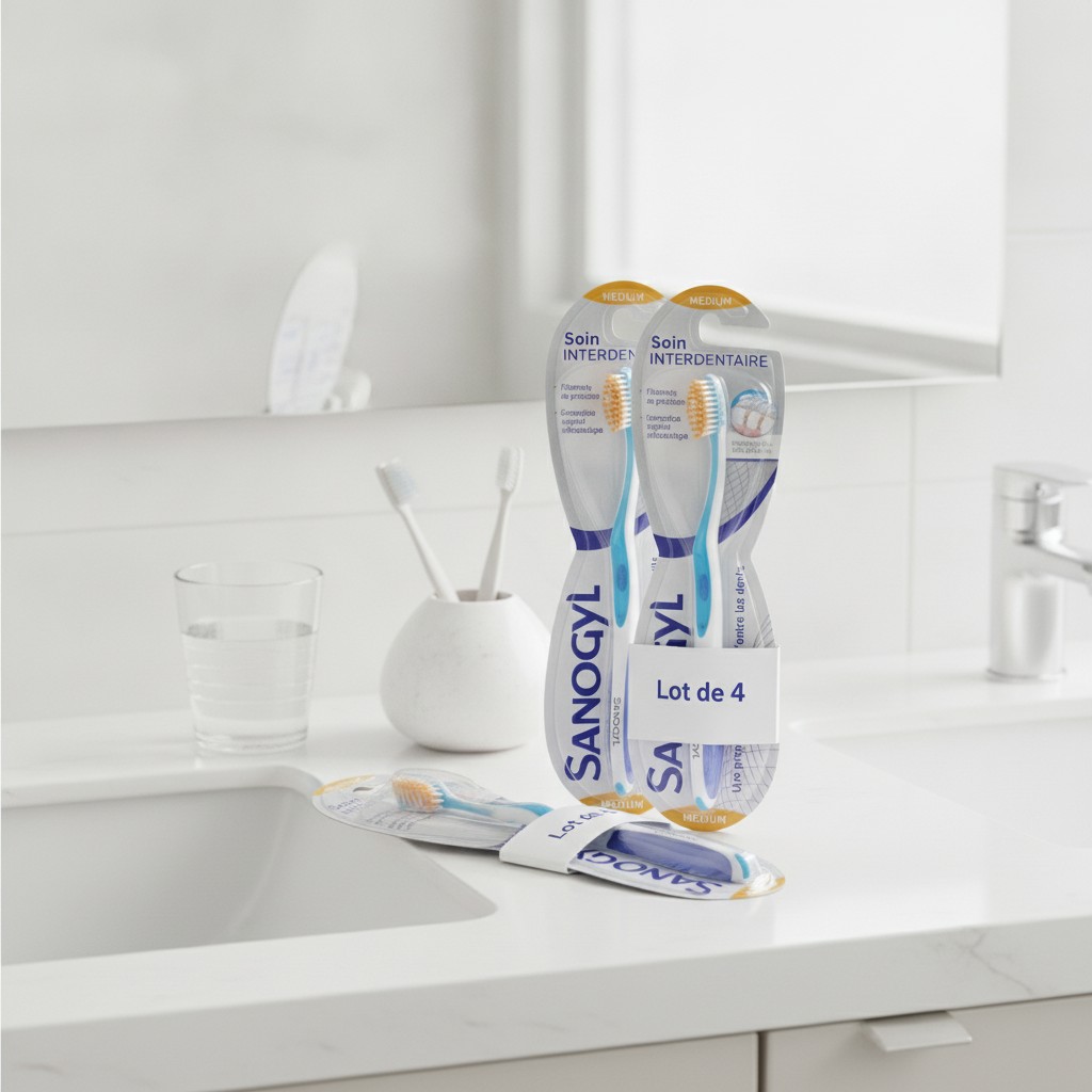 Brosse à dents - Sanogyl - Soin Interdentaire Medium - Filaments extra-fins - Protection gencives - Marjane Mall - Image 6
