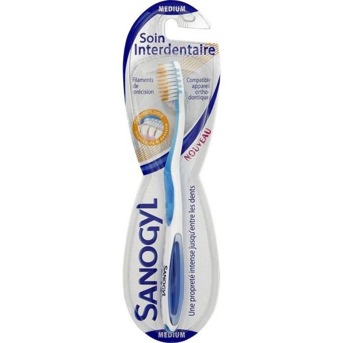 Brosse à dents - Sanogyl - Soin Interdentaire Medium - Filaments extra-fins - Protection gencives