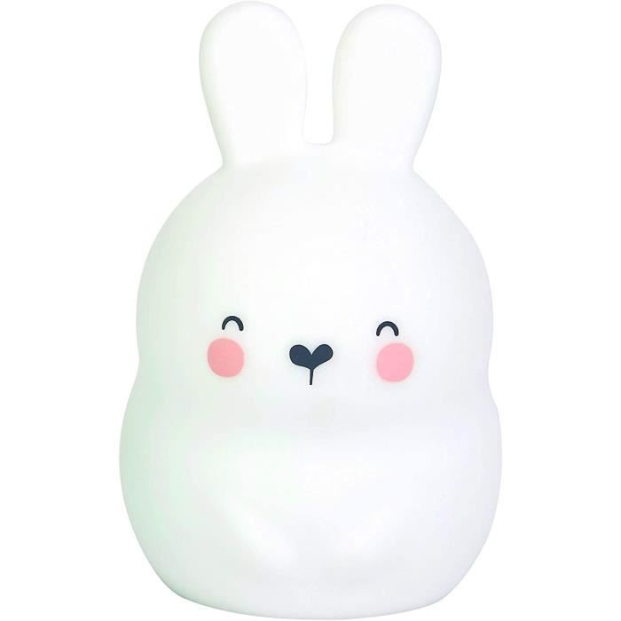 Saro lapin de nuit junior 11 x 7 cm silicone blanc