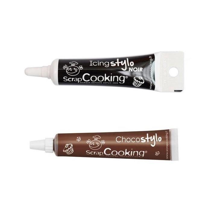 Stylo chocolat + Stylo de glaçage noir
