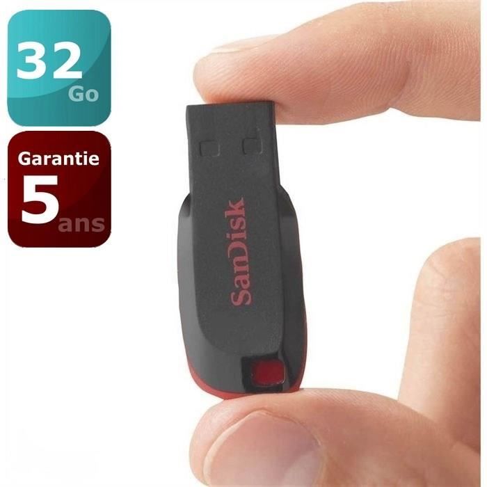 SANDISK - Clé USB - Cruzer Blade - 32 Go - USB 2.0 (SDCZ50-032G-B35)