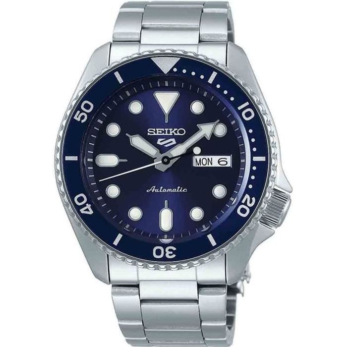 Montre Bracelet - Montre Seiko 5 sport automatique acier cadran bleu - Matière:Acier