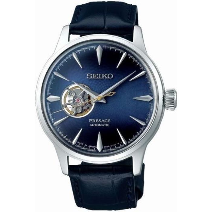 Montre Homme SEIKO PRESAGE en Cuir Noir 131955