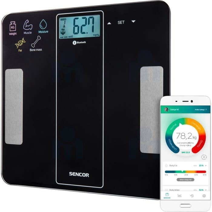 Pèse personne   BLUETOOTH SBS 8000BK NOIR SENCOR