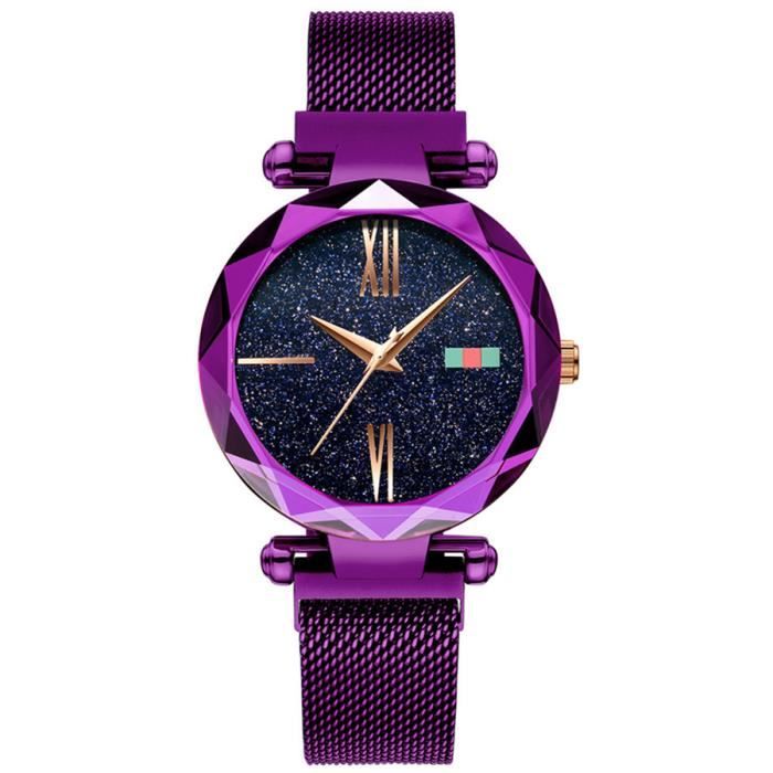 SHARPHY Montre Femme marque de Luxe 2019 nouveau mode diamant bracelet violet quartz women watch Magnifique