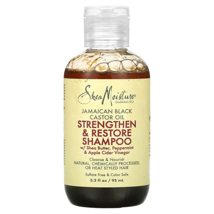Shea Moisture - Shampooing fortifiant et restaurateur à l'huile de ricin-Mixte
