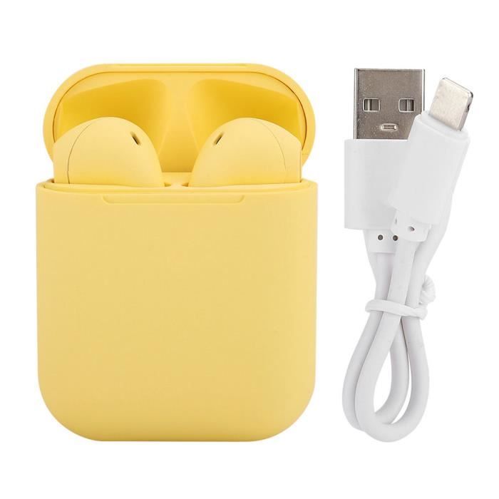 Mini Écouteur Bluetooth Sans Fil Casque Sport Intra-Auriculaire Stéréo À Contrôle Tactile Pour Ios Jaune - Shipenophy