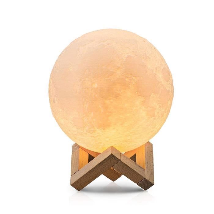 Veilleuse 3D Moon Lampe 3D Moon Light Avec Dock, Veilleuse LED 16 Couleurs Télécommande Réglable Rechargeable USB Lumino VV940278