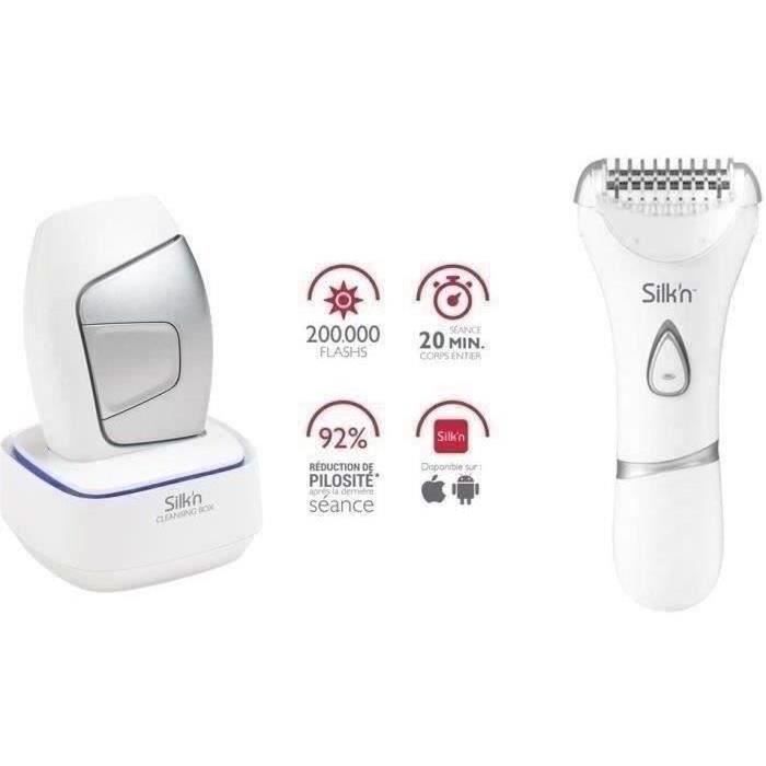 Epilateur lumière pulsée avec rasoir /tondeuse Ladyshave incluse - 200.000 flashs - visage et corps