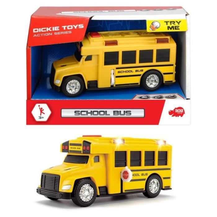 SIMBA DICKIE ACTION SERIES ÉCOLE BUS CM. 15, LUMIÈRES ET SONS, TRY ME