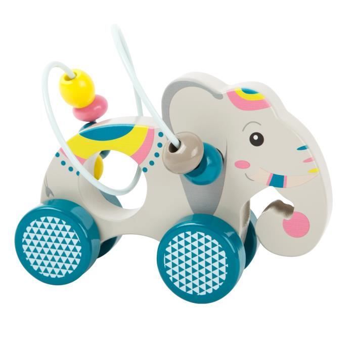 Small Foot - Éléphant à pousser avec circuit de motricité "Jungle" - 11088