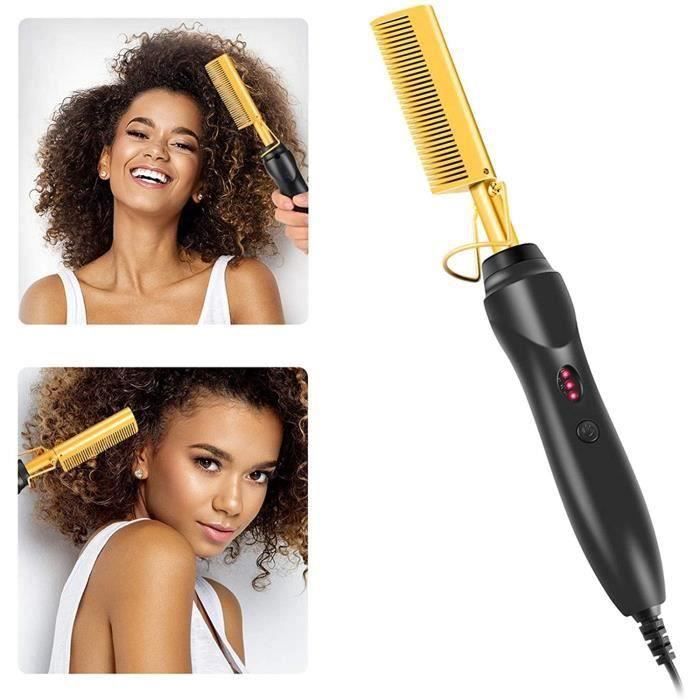 Light-Peigne Chaud Électrique Peigne Chaud Peigne Cheveux Peigne Lissant Peigne Chauffant Peigne Lisseur 3 réglages de température