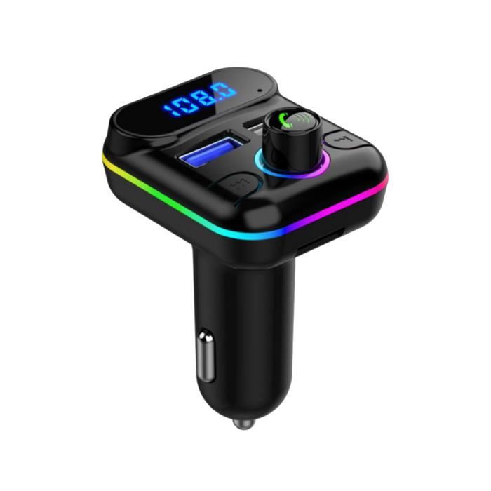 SODIAL-Voiture Mains- M33 Compatible Bluetooth Transmetteur FM 5.0 Kit de Chargeur Double USB Lecteur de Modula