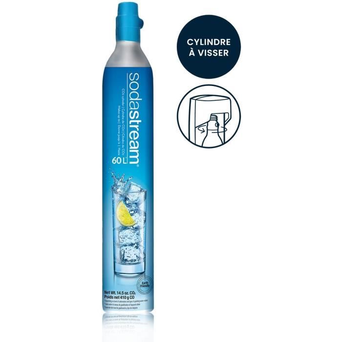 Recharge de gaz supplémentaire 60L originale à visser - SodaStream - Consignée - Bleu - Machine à soda