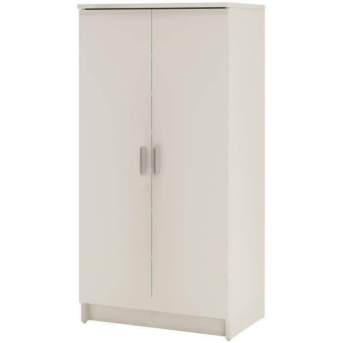 Armoire à chaussures contemporaine DEMEYERE - Blanc perle - L 54,6 cm - 21 paires de chaussures