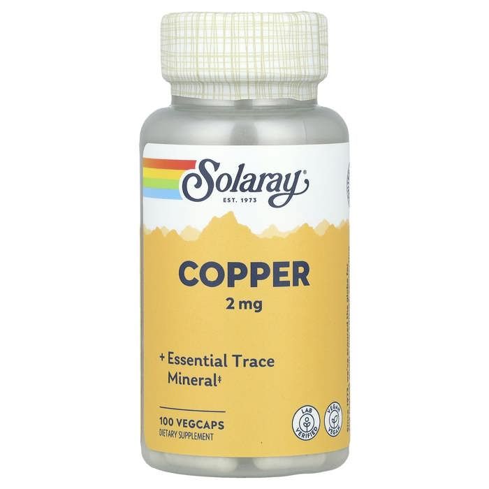 Solaray Cuivre - Vitamines - Suppléments - 100 capsules