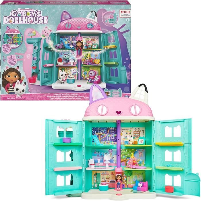 Maison Magique de Gabby - Réplique Géante Interactive - 2 Figurines + 15 Éléments de Jeu