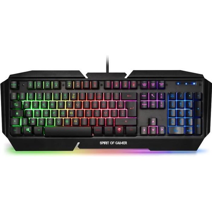 Clavier Gaming - SPIRIT OF GAMER - CLA-PK5 - AZERTY - Semi Mécanique - Rétro-éclairage RGB
