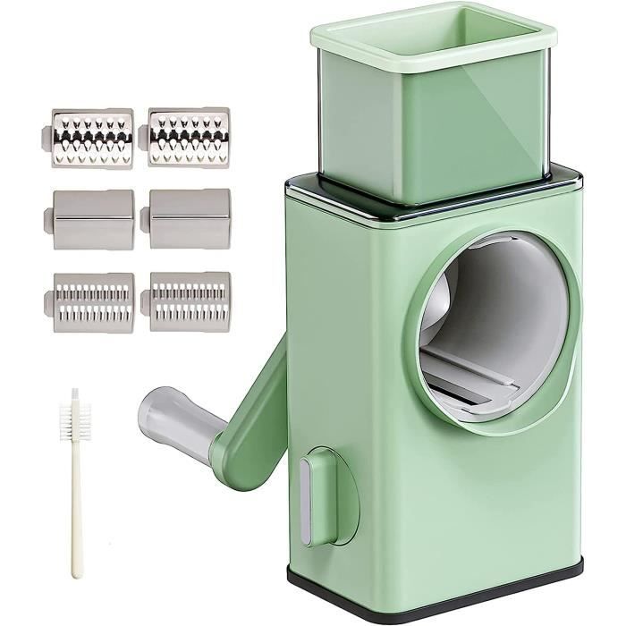 Râpe à fromage et légumes avec poignée rotative - Râpe multifonction 3 en 1 (vert clair)66