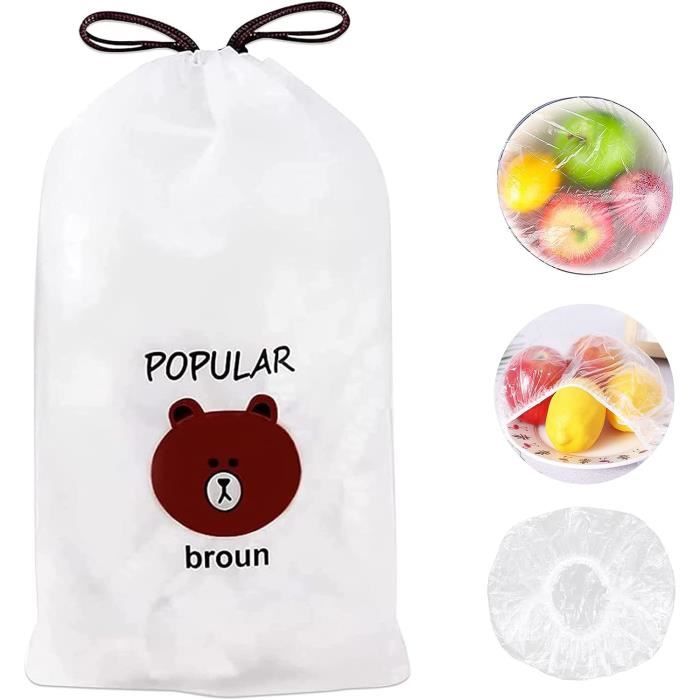 100 Pcs Housse de Film Plastique, Housse de Film Plastique, Jetable Film Plastique, de Qualité Alimentaire Sac de[S14]