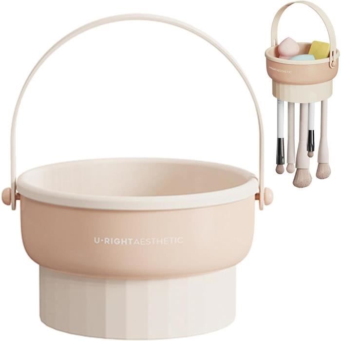 Tampon de nettoyage pour pinceaux de maquillage - Pliable et pliable - Pour nettoyer et ranger les pinceaux de maquillage[S879]