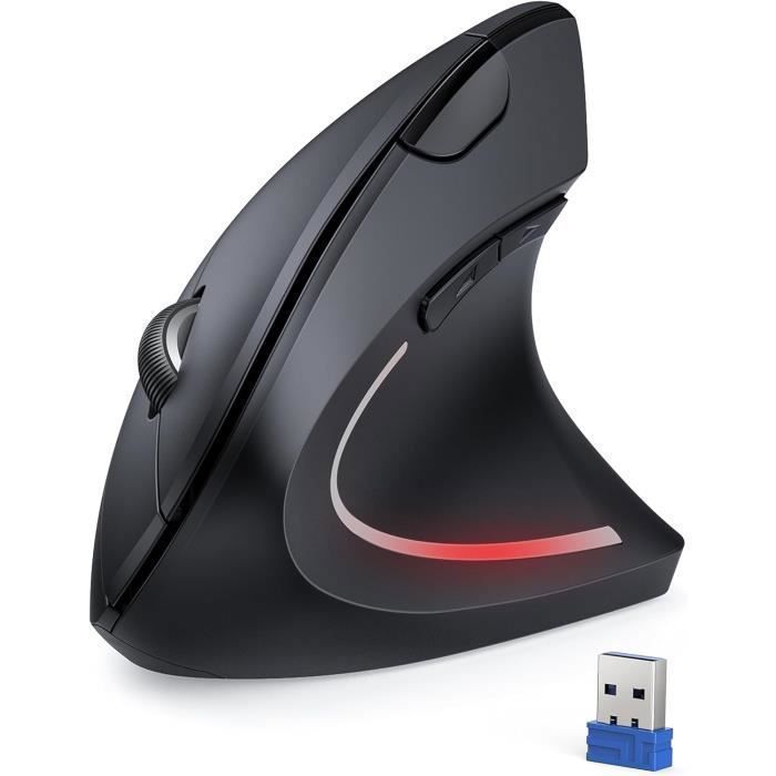 TECKNET Souris verticale sans fil ergonomique sans fil 4800 DPI 5 boutons Souris optique sans fil 2,4 G USB Vertical Ergonomique204