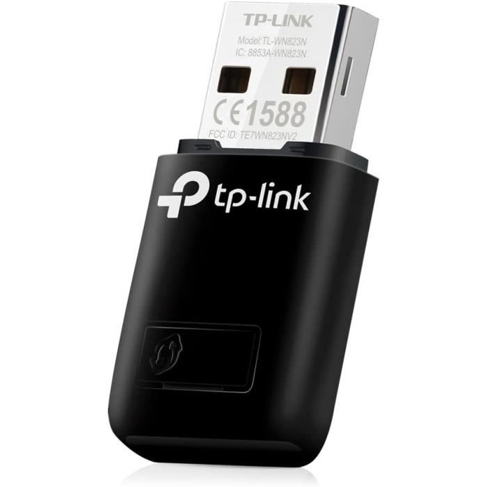 TP-Link Clé WiFi Puissante N300 Mbps, mini adaptateur USB wifi, dongle wifi, Bouton WPS, compatible avec Windows 11-10-8.1-8-7-X128