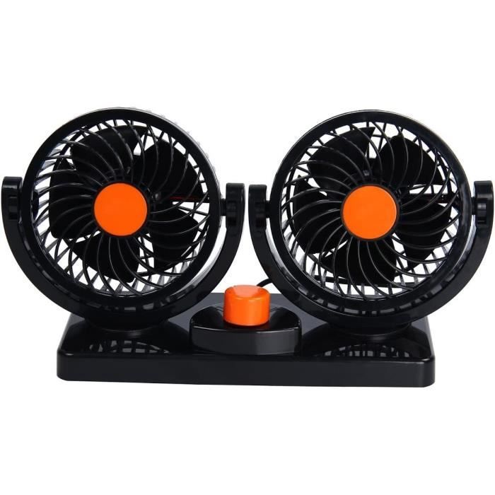Latinaric Voiture Ventilateur 360 Degrés 12V-24V Avec 2 Niveaux De Vitesse En 5 Pales34