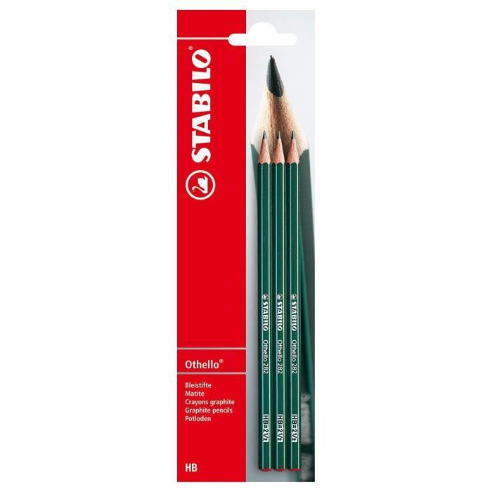 STABILO - Blister de 3 Crayons Hexagonal Othello - HB