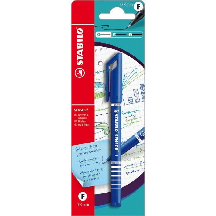 STABILO 1 stylo-feutre SENSOR F bleu - pointe fine
