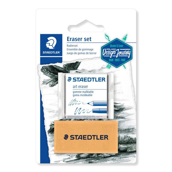 Lot de 2 gommes pour beaux-arts - STAEDTLER - mie de pain et artistique - malléable et absorbante