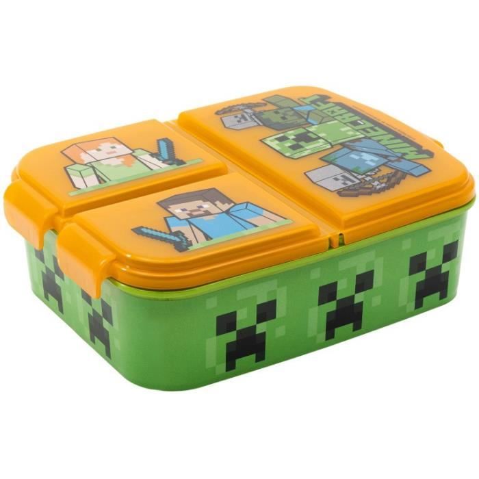 Boîte à Goûter Repas Sandwich Box Multi Compartiments Minecraft