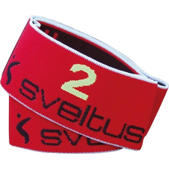Elastiband SVELTUS - 3 forces - Rouge et noir - Accessoire de fitness