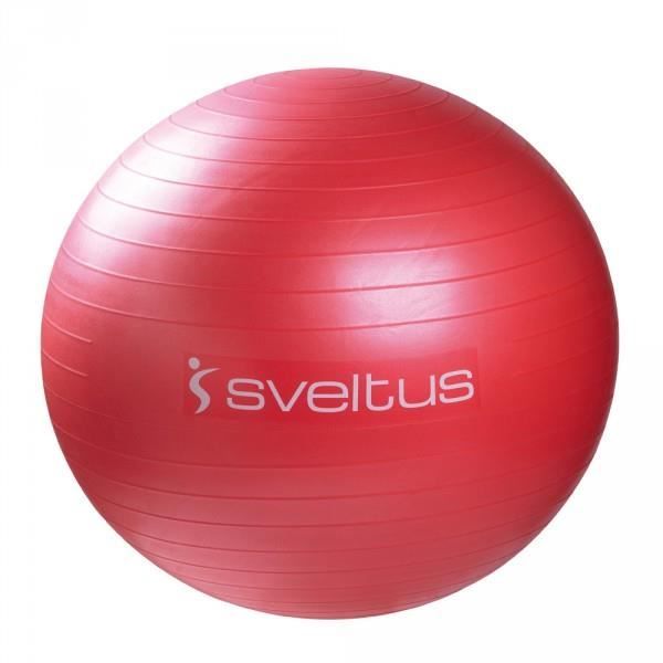 Gym Ball Rouge SVELTUS - Diamètre 65 cm - PVC anti-explosion - Fitness