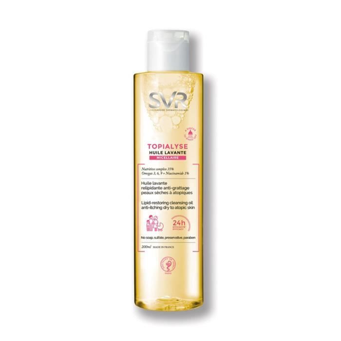 Huile Lavante Micellaire - SVR - Topialyse - 200ml - Anti-grattage - Peaux sèches à atopiques