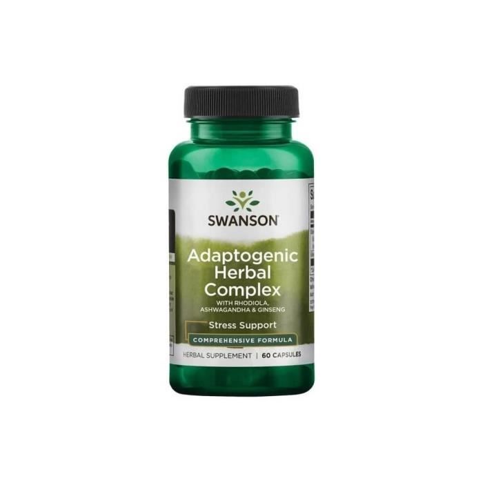 Compléments alimentaires Adaptogenic Herbal Complex With Rhodiola Ashwagandha Amp Ginseng BI7810 , Swanson,