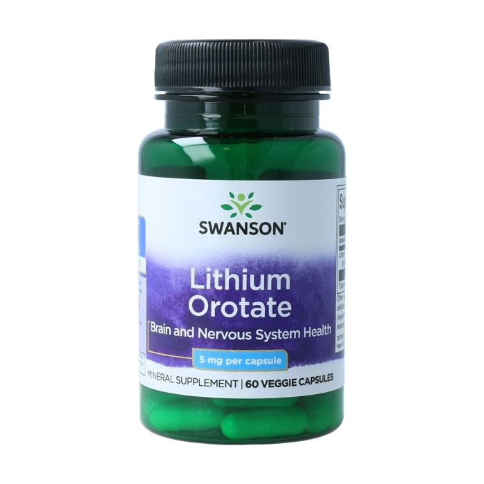 SWANSON Orotate de Lithium 5 mg – Soutien du Système Nerveux et de l’Équilibre Émotionnel – 60 Gélules