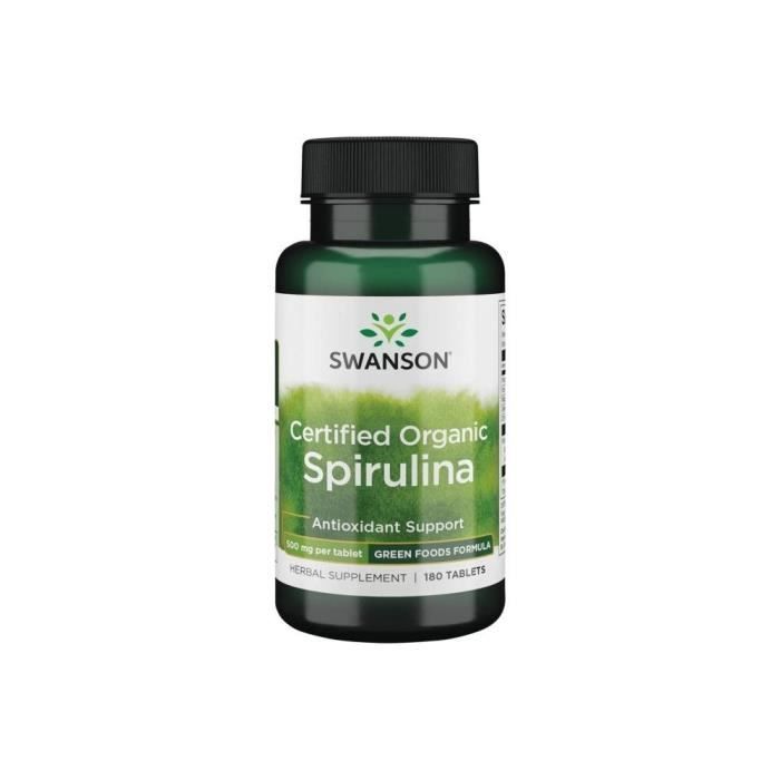 Swanson spiruline éco 500 mg 180 comprimés BI7211