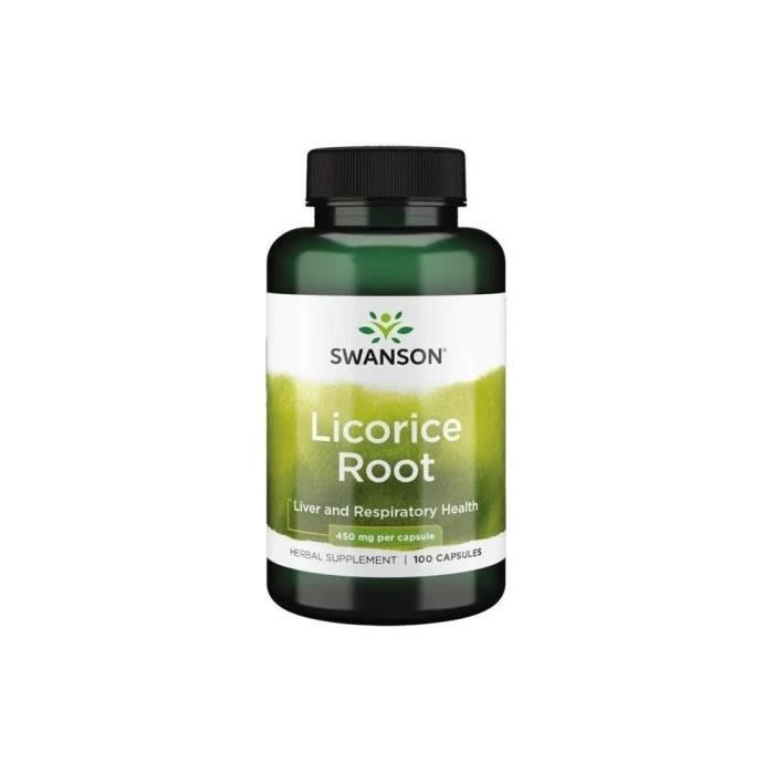 Swanson racine de réglisse, 450 mg, 100 gélules 4207