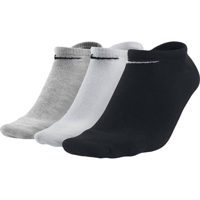 NIKE Lot de 3 paires de chaussettes 3Ppk Value No Show - Blanc, gris et noir
