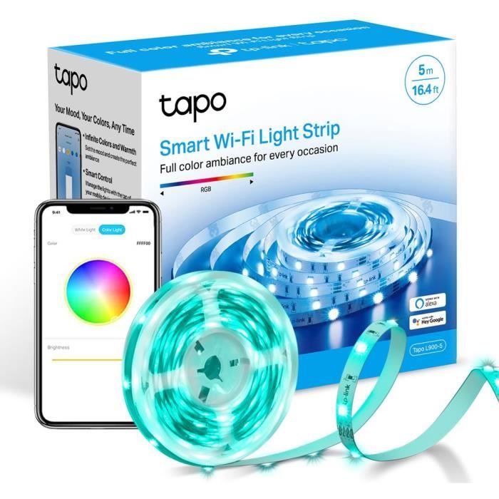 Ruban LED - TP-LINK - TAPO L900-5 - 5M - WiFi - RGB 16 millions de couleurs - Compatible avec Alexa, Google Home et Siri
