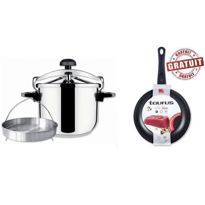 Autocuiseur - TAURUS - Classic Moments - 6L - Acier inoxydable 18/10 - Compatible tous feux