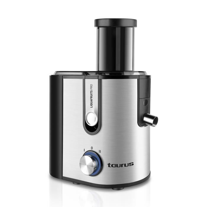 Centrifugeuse Taurus Liquafruits Pro de 800W, 2 vitesses, réservoir amovible de 2,5L, bouche de 85mm, pichet jus 1L, LED
