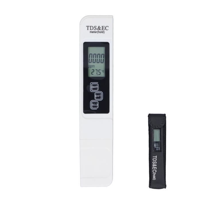 Compteur TDS TBEST - Testeur Numérique de qualité de L'eau Portable - Mesure TDS, EC et température