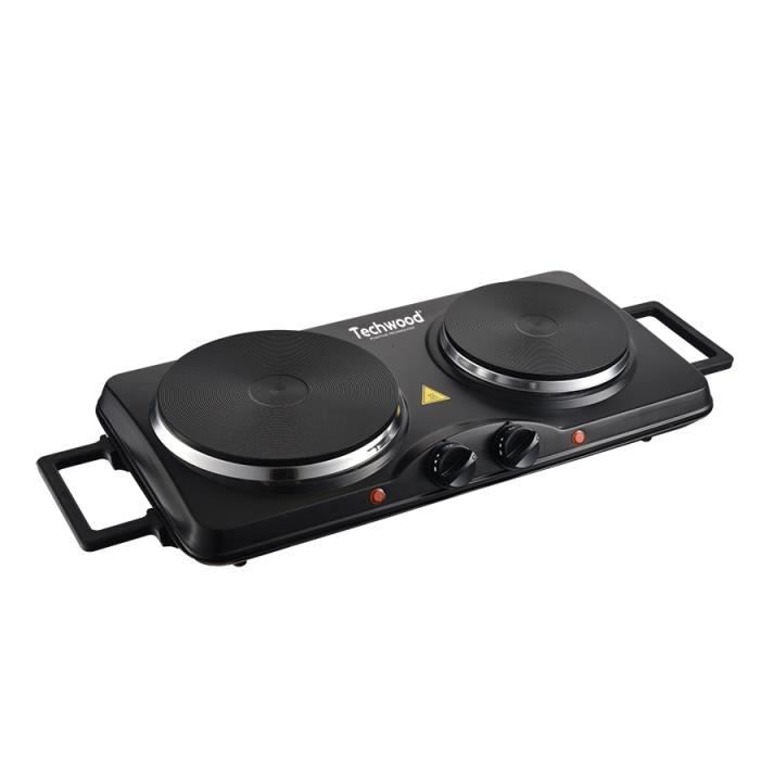 PLAQUE ELECTRIQUE 2 FEUX NOIR 2500W