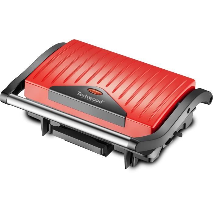 TECHWOOD TGD-020-Contrôle de température automatique-Cuisson diététique-Bac récupérateur de graisse-Spécial Panini