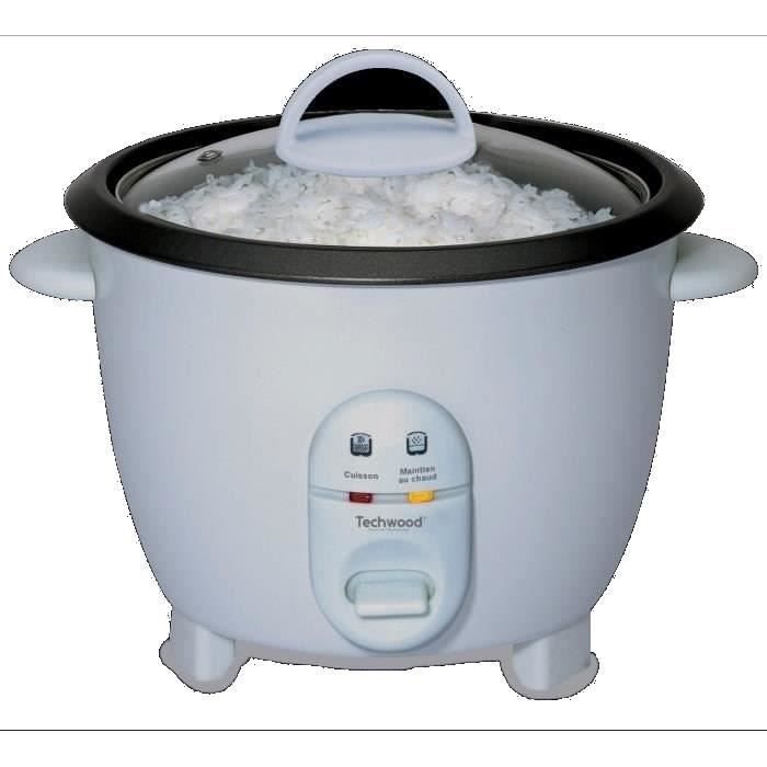 Cuiseur à riz TECHWOOD TCR-102 - Capacité 1L - Couvercle en verre - Poignées isolantes