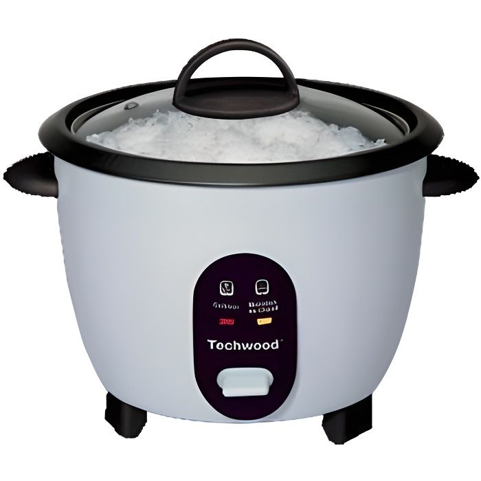 Cuiseur à riz TECHWOOD TCR-256 - Cuve amovible antiadhérente, couvercle en verre et poignées isolantes