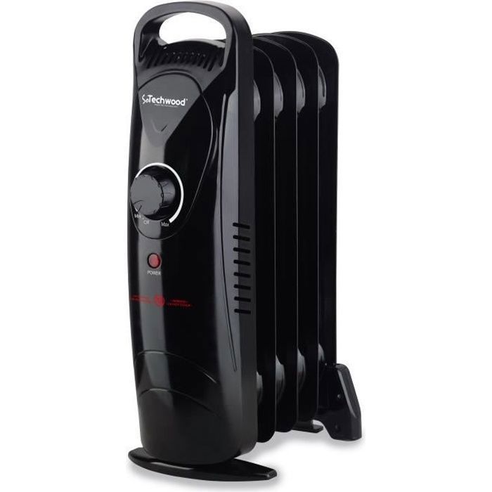 Techwood - Radiateur Bain d’Huile – 450 W – 5 Éléments Chauffants